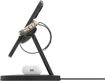Belkin BoostCharge Pro 3-í-1 15W Qi2 Þráðlaus hleðslustandur - Svartur