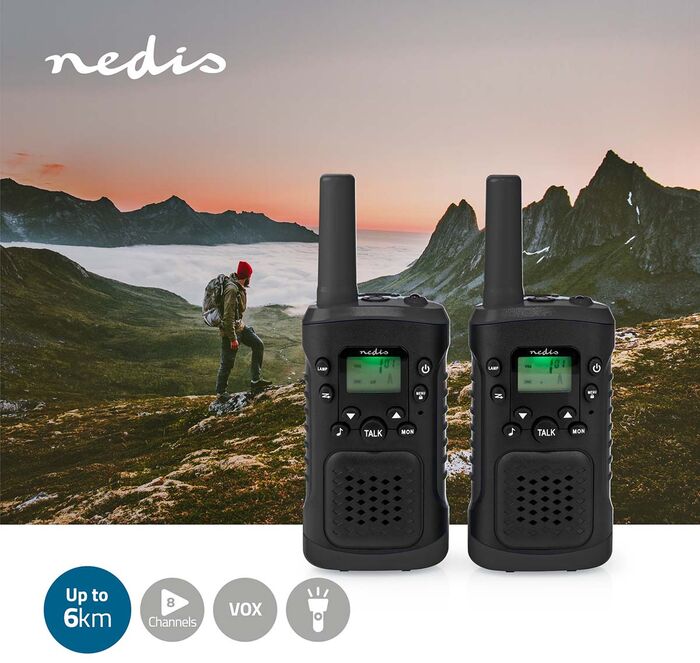 Nedis Talstöðvar 8x38 6km Drægni - Svartar