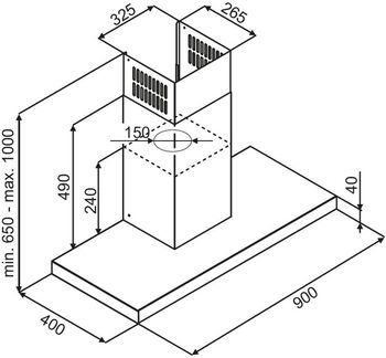 Witt veggháfur 90cm - Svartur WTE90BR