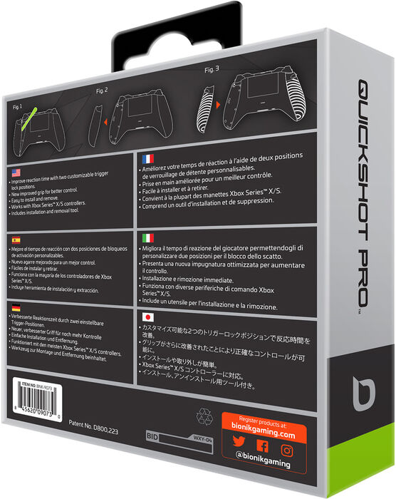 Bionik Quickshot Pro stýripinnagrip fyrir Xbox Series X og S - Svart