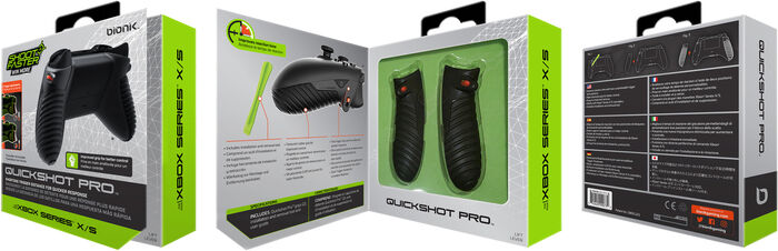 Bionik Quickshot Pro stýripinnagrip fyrir Xbox Series X og S - Svart