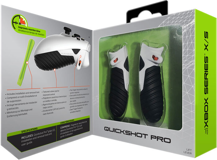 Bionik Quickshot Pro stýripinnagrip fyrir Xbox Series X og S - Hvítt