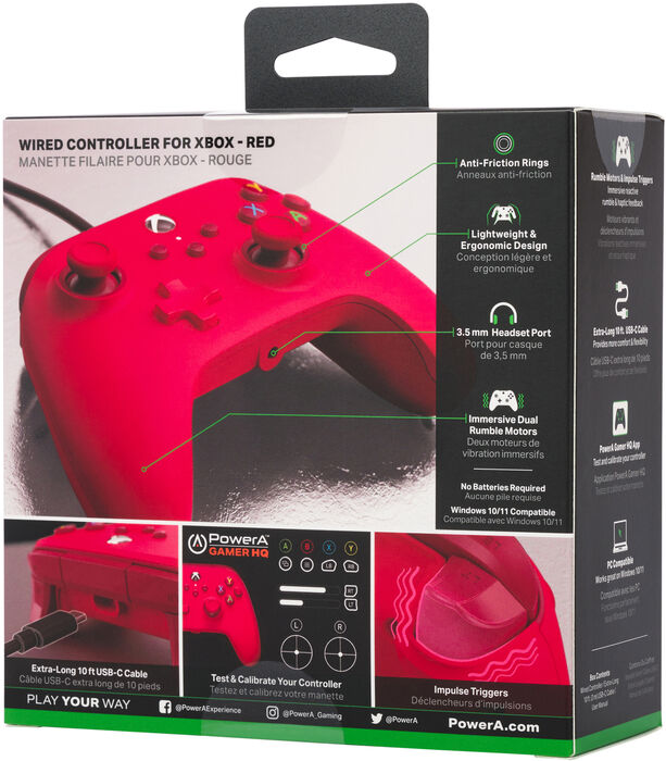 PowerA Xbox Advantage stýripinni - Rauður