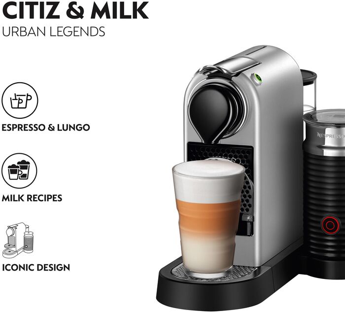 Nespresso CitiZ and Milk hylkjakaffivél - Silfur
