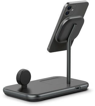 Product image not available for Xqisit þráðlaus hleðslustandur 3 í 1 Magsafe - Svört