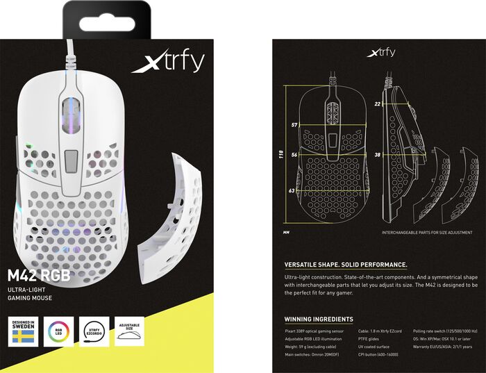 Xtrfy M42 leikjamús - Hvít