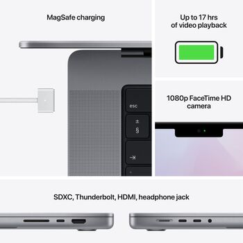 Apple MacBook Pro 14" (2021) M1 Pro 16/512 GB  fartölva - Space Grey