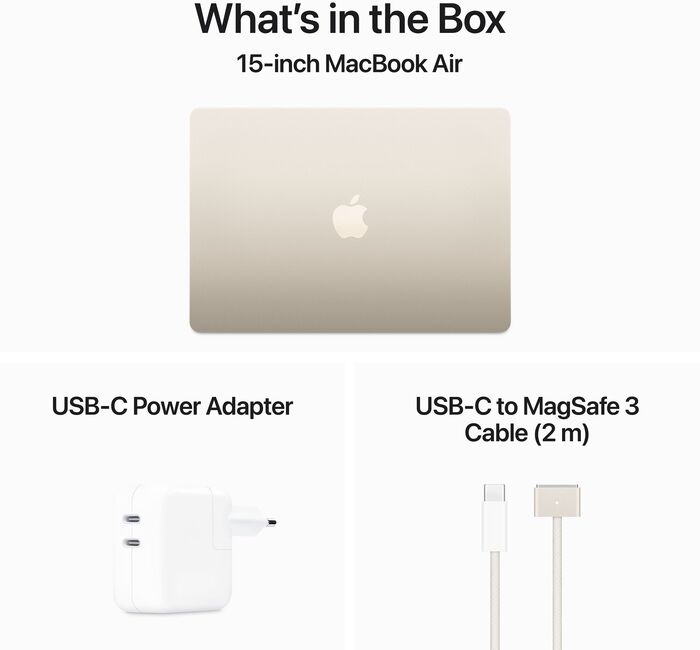 Apple MacBook Air M3 (2024) 15" 8/256 GB - Gyllt