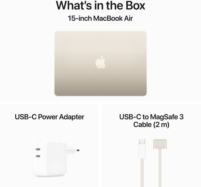 Apple MacBook Air M3 (2024) 15" 24/512GB - Hvít