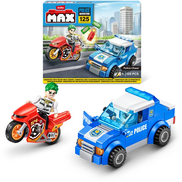 Zuru Max City lögreglubíll og mótorhjól