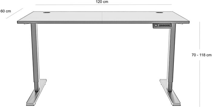 Zen Elevate 120 Hækkanlegt skrifborð - Svart