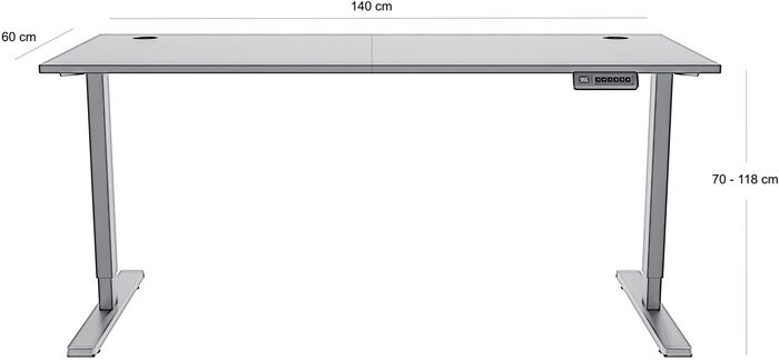 Zen Elevate 140 Hækkanlegt skrifborð - Svart